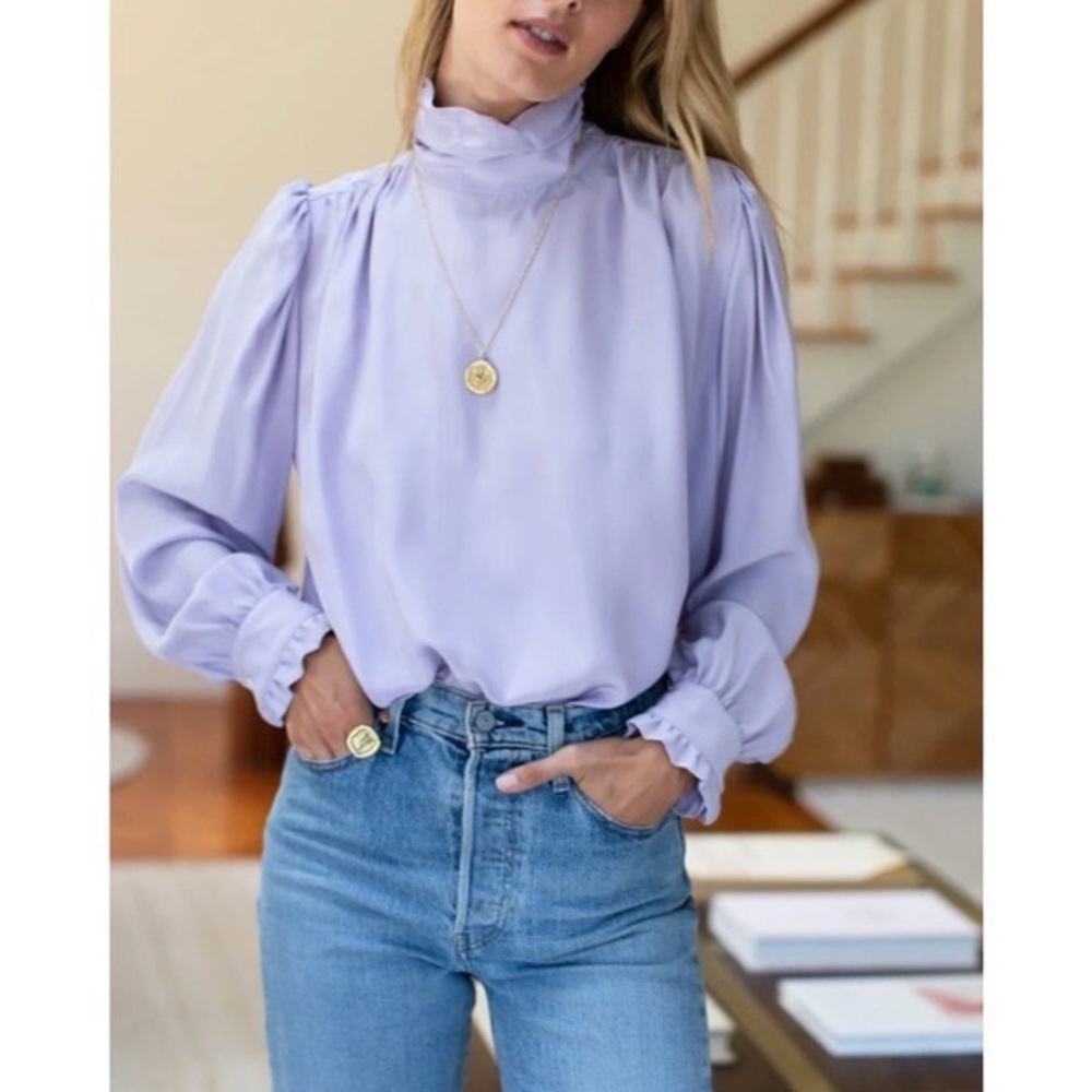 NWT Emerson fry Frederique Blouse in Lilac Silk
